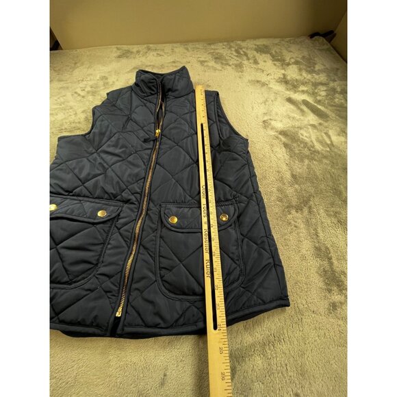 Quinn Vest Womens Medium Bue Quilted Full Zip Utility Pockets Jacket Layer Y2K - Picture 6 of 7